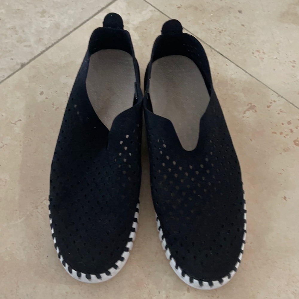 Ilse Jacobsen black Tulip Perforated slip on shoes
